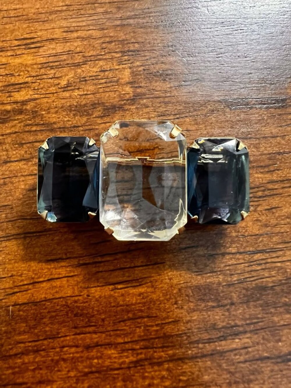 Vintage Avon faux diamond and sapphire bar brooch